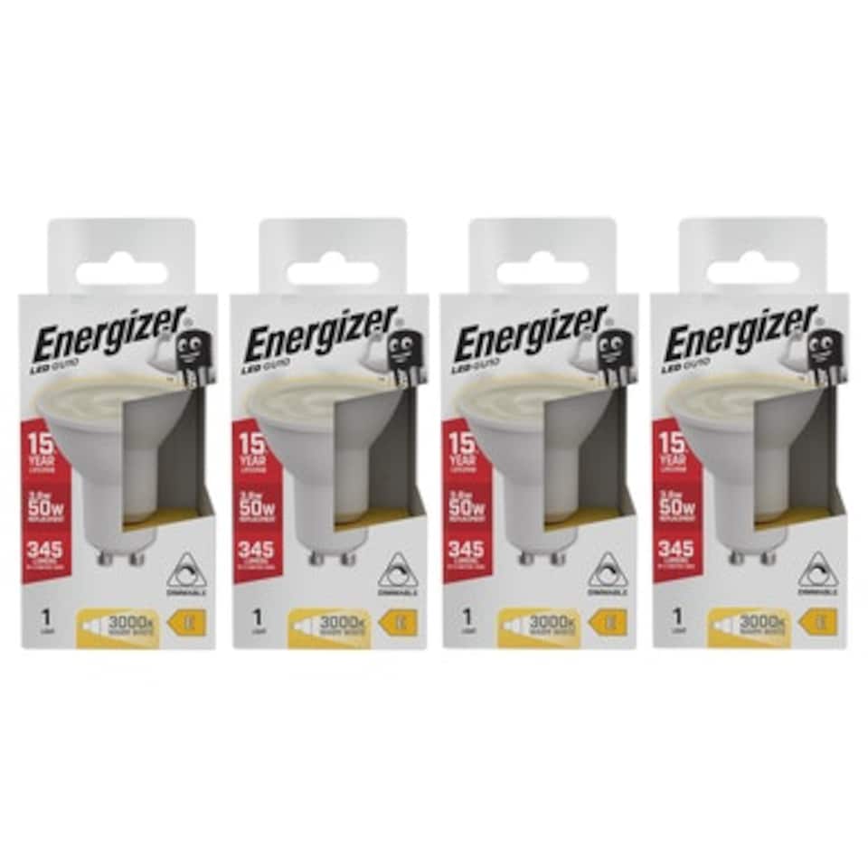 image 1 of Energizer LED GU10 345lm 3.6W 3000K (Warm White) Dimmable - Pack of 4