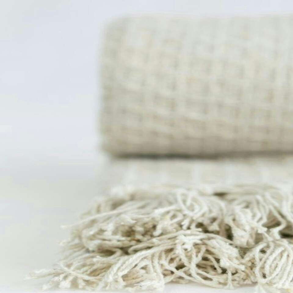 image 1 of Honeycomb Throw 70 X 100  inch Ivory