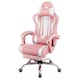 image 1 of Yaheetech Ergonomic Computer Chair with Massage Lumbar Pillow | Multi | Pink/White | One Size | 1