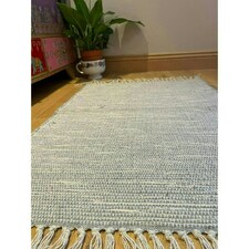 Hush Hand Loomed Soft Rug in Muted Colours - Cotton - L60 x W210 cm - Pale Grey Grey