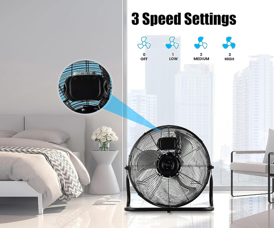 image 1 of PureMate 20-Inch High-Velocity Chrome Floor Fan