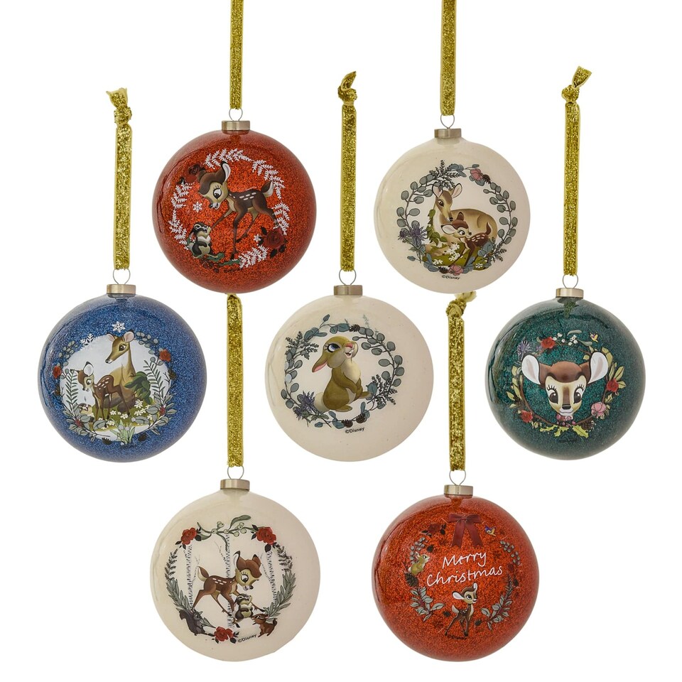 Widdop Gifts Disney Set of 7 Bambi Christmas Tree Baubles