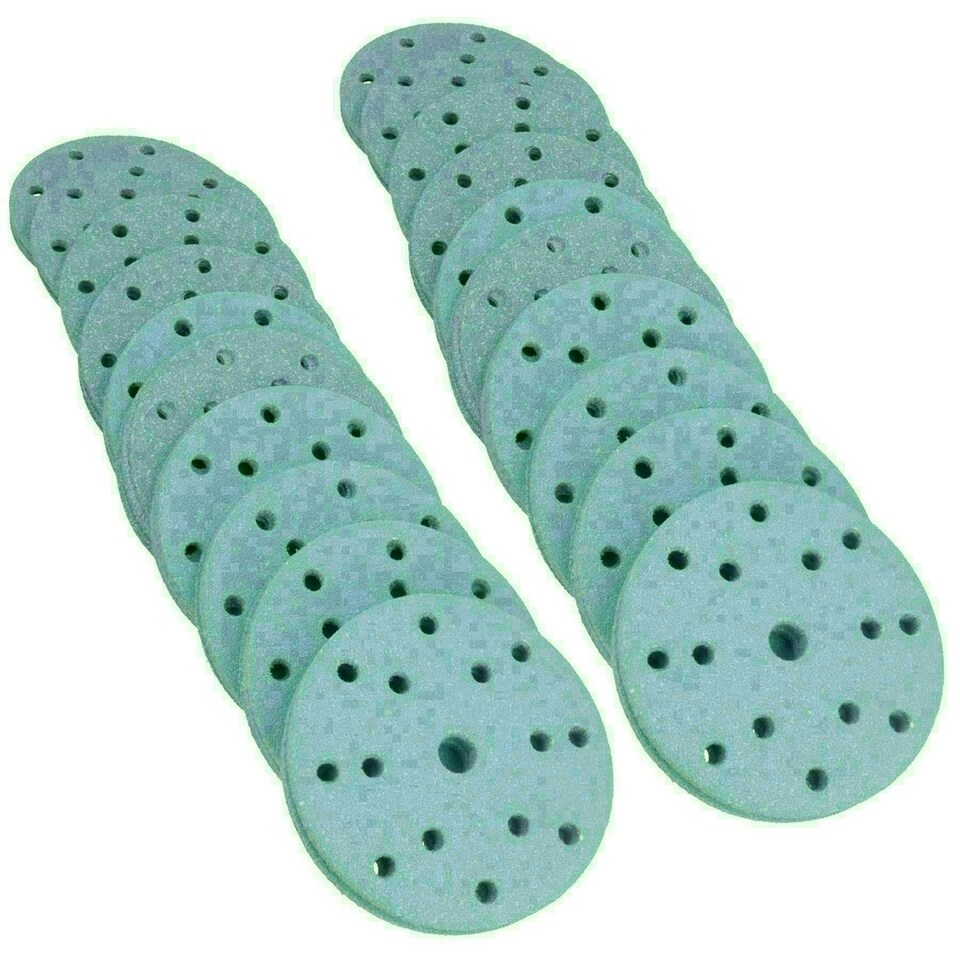 image 1 of 150mm Self Adhesive Hook + Loop Ceramic Abrasive Sanding Discs 60 Grit 200pc