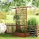 image 2 of Outsunny Wooden Trellis Planter, Raised Garden Bed for Climbing Plants, Natural
