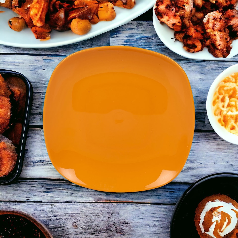 image 1 of 6x Plastic Side Plates | Orange | 1