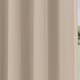 image 3 of Supersoft Beige Curtains 66 x 90 inch (168 x 229 cm) Room Darkening Eyelet Thermal Noise Reducing Curtains for Bedroom and Living Room