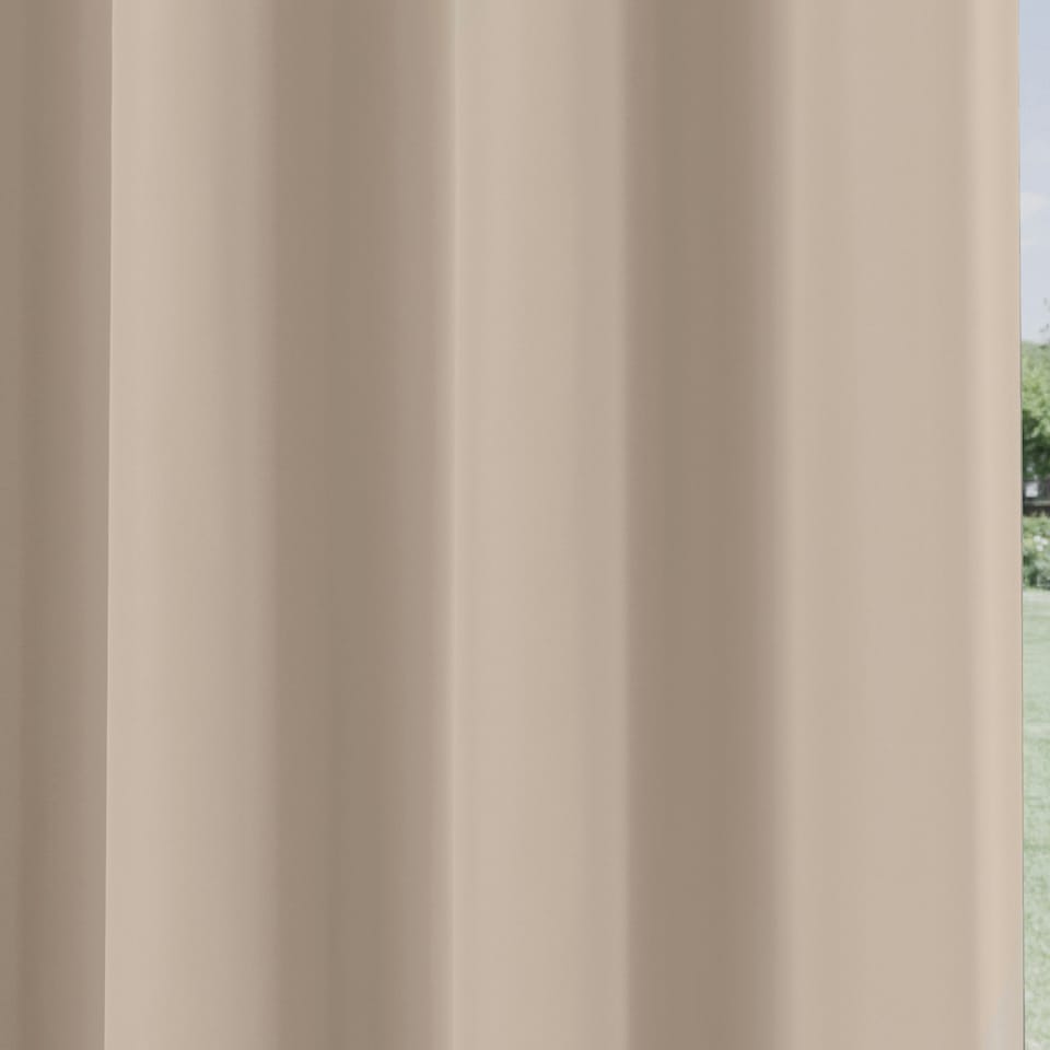 image 1 of Supersoft Beige Curtains 66 x 90 inch (168 x 229 cm) Room Darkening Eyelet Thermal Noise Reducing Curtains for Bedroom and Living Room