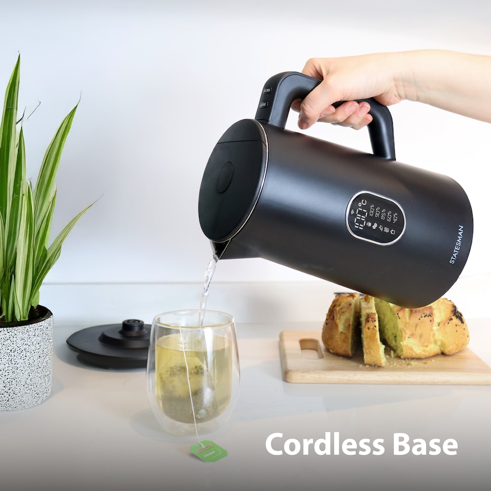 image 1 of Statesman 1.5L Smart Digital Kettle, 1800W Fast Boil, Temperature Control with Display, 5 Preset Settings, 2-Hour Keep Warm, App & Alexa Control, 360 Cordless Base, Boil Dry Protection