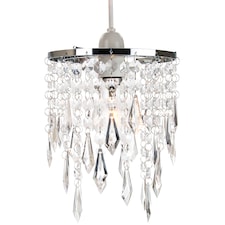 Modern Waterfall Design Pendant Shade with Clear Acrylic Droplets and Beads | Clear