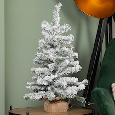 60cm Mini Imperial Snow Flocked Christmas Tree in Burlap Base
