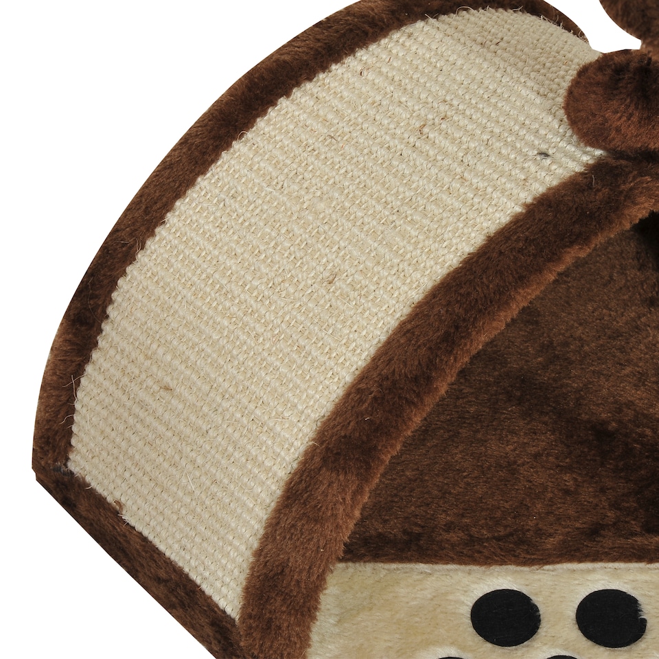 image 1 of PawHut Cat Tree Scratching Post Activity Centre Climber Hanging Ball Brown