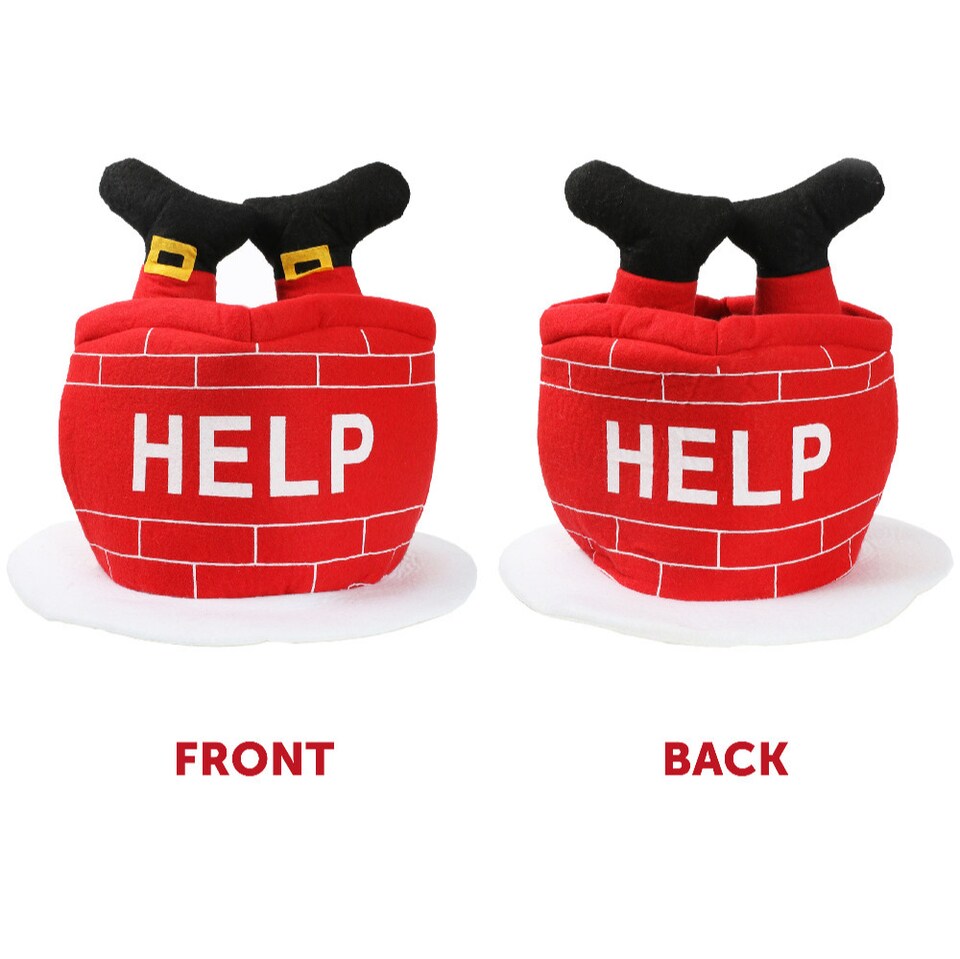 image 1 of Santa Stuck in Chimney Hat | Multi | 12