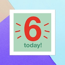 Six Today Square Greetings Card