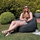 image 2 of icon Classic Indoor Outdoor Bean Bag Slate Grey Bean Bag Chair Grey
