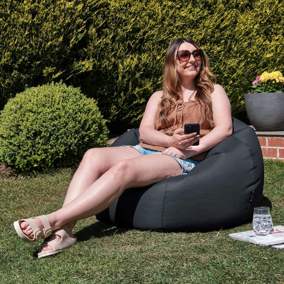 image 1 of icon Classic Indoor Outdoor Bean Bag Slate Grey Bean Bag Chair Grey