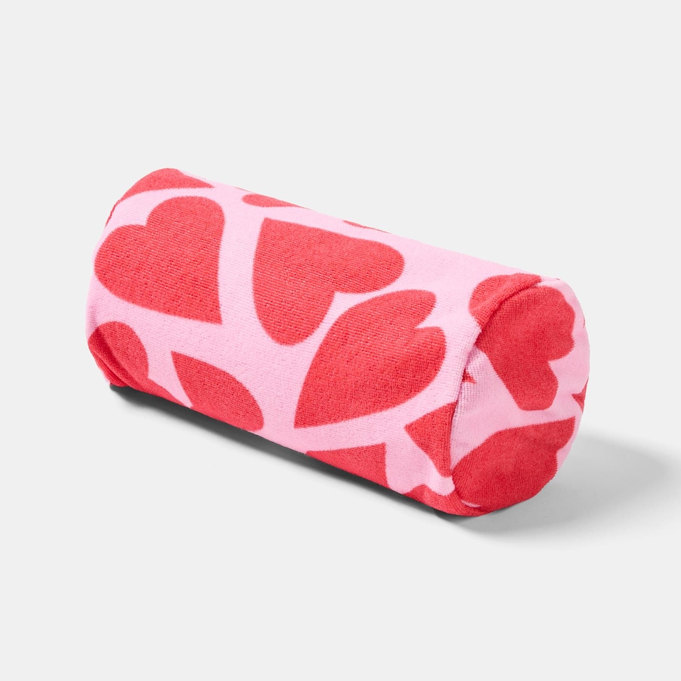 image 1 of OHS Heart Prints Beach Bolster Neck Back Support Pillow