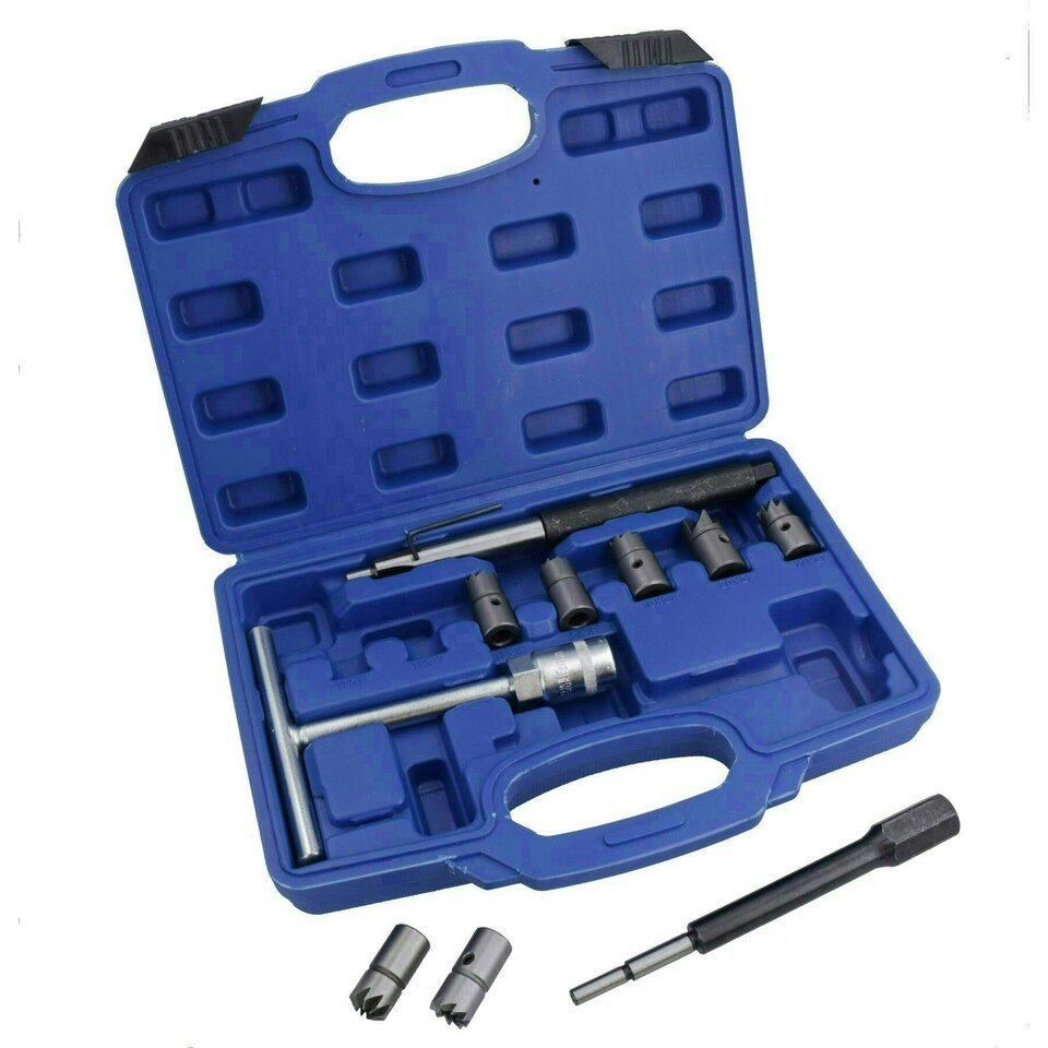 image 1 of 10pc Diesel Injector Seat Cutter / Cleaner Carbon Decarbonise Kit for Delphi Bosch