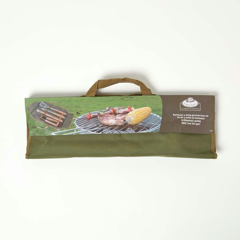 image 1 of Homescapes BBQ Tool Set in Foldable Storage Bag