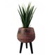 image 2 of 44cm x 30cm Large Zaturn Planter Brown / Black with Legs Large | Brown