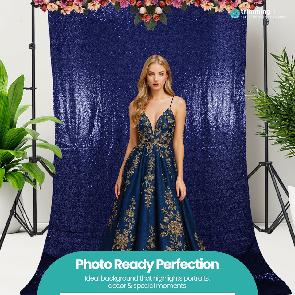 image 1 of 4ft x 7ft Sequin Backdrop Photography Background High-Density Sequin Fabric