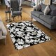 image 2 of Grey, White & Black Flowers (Rug) Grey | XL: 160x230cm