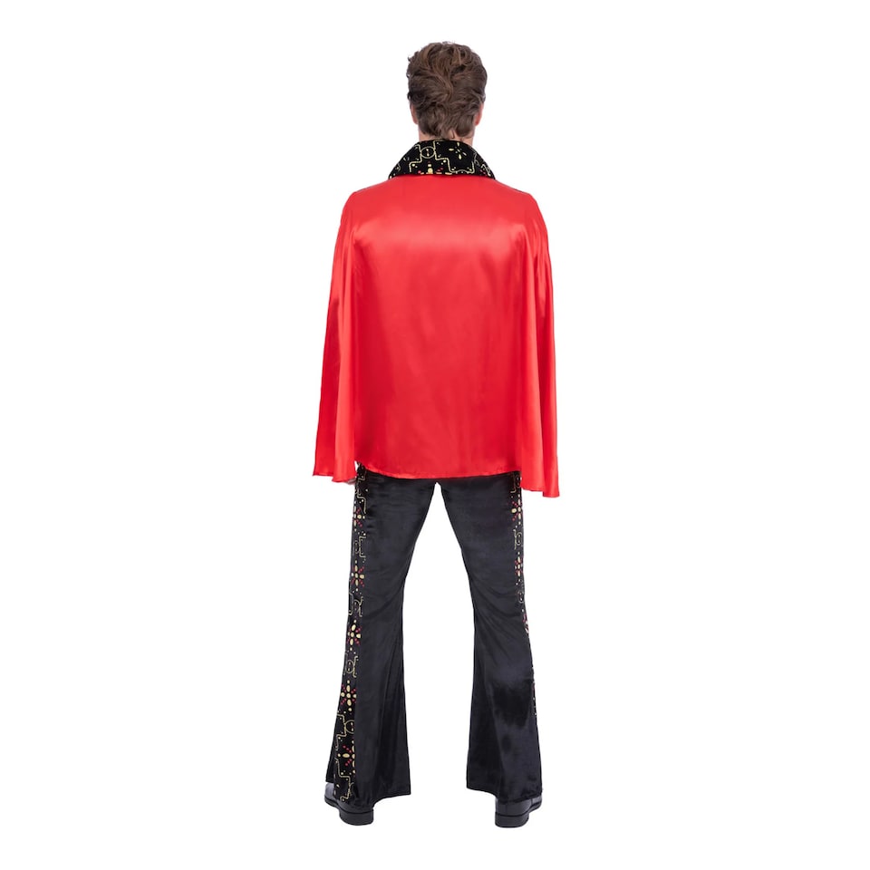image 1 of Elvis Unisex Adult Rhinestone Costume Set | Black | Black/Red | M | 1