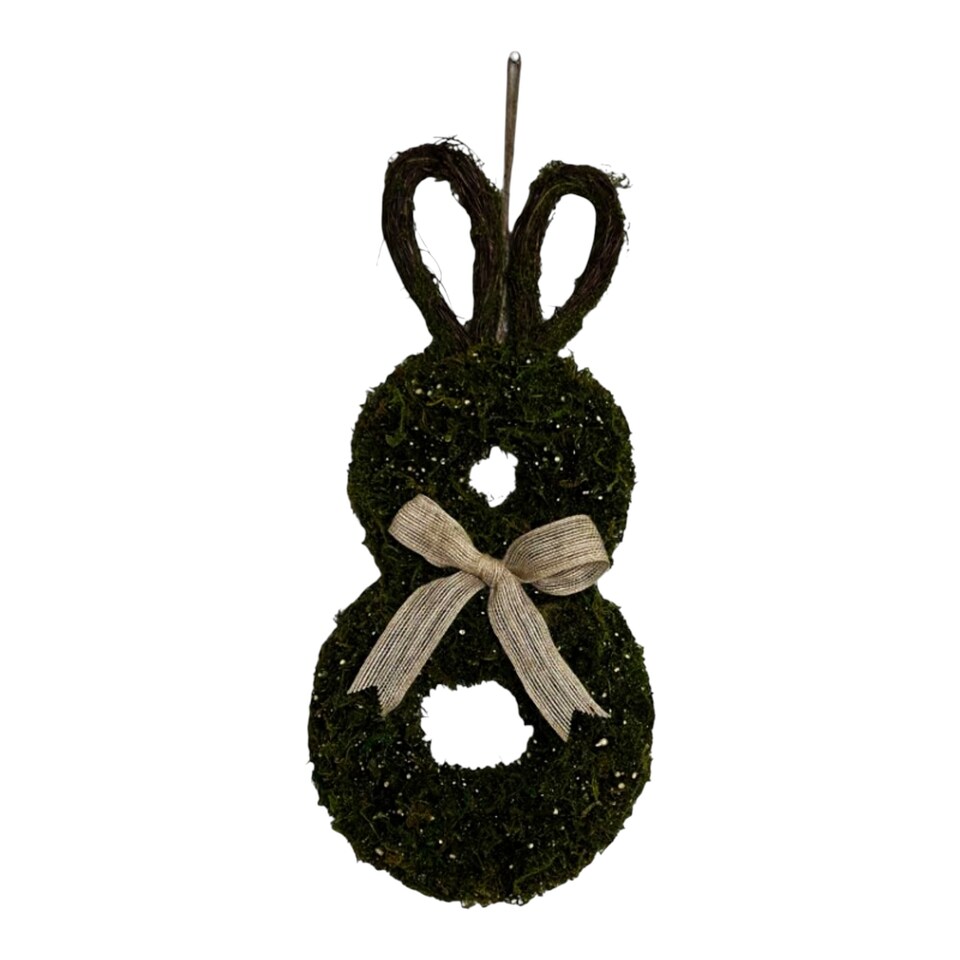image 1 of Moss & Salim Rabbit Decorative Wreath – 47cm