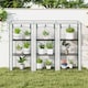 image 8 of Outsunny 3 Tier Lean-to Mini Greenhouse with Plastic Cover, Clear