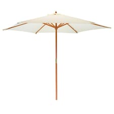 Harbour Housewares Wooden Garden Parasol - 2.7m - Natural