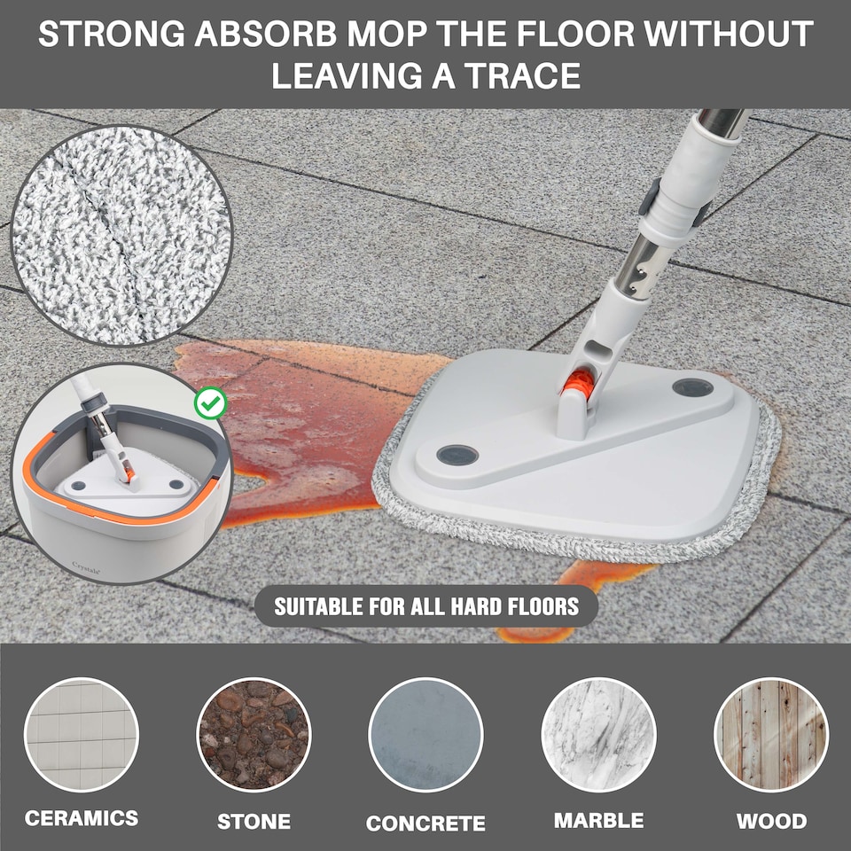 image 1 of 4 x Square Heads Refill Replacement Microfiber Home Cleaner Mopping Head