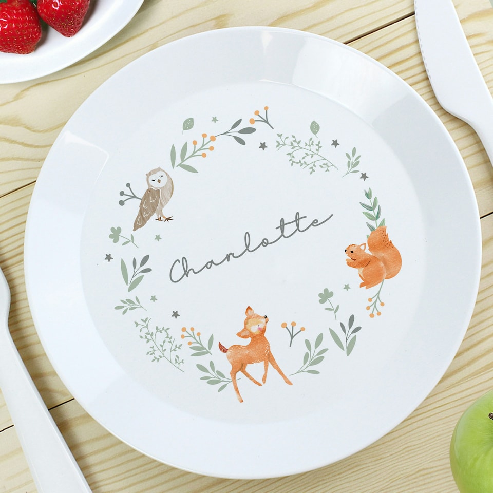 image 1 of Personalised Woodland Animals Breakfast Set