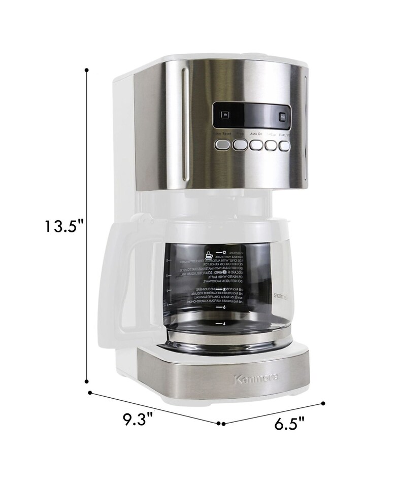 image 1 of Kenmore Aroma Control Programmable 12-cup Coffee Maker, White/Stainless