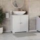 image 2 of Bath Vida Priano 2 Door Under Sink Freestanding Bathroom Cabinet, White | White | 1
