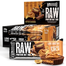 Warrior RAW Protein Bars 12 x 75g – 20g High Protein Bar, Low Sugar High Fibre Oat Protein Flapjack – Protein Snacks, Meal Replacement Bars (Chocolate Peanut Butter)