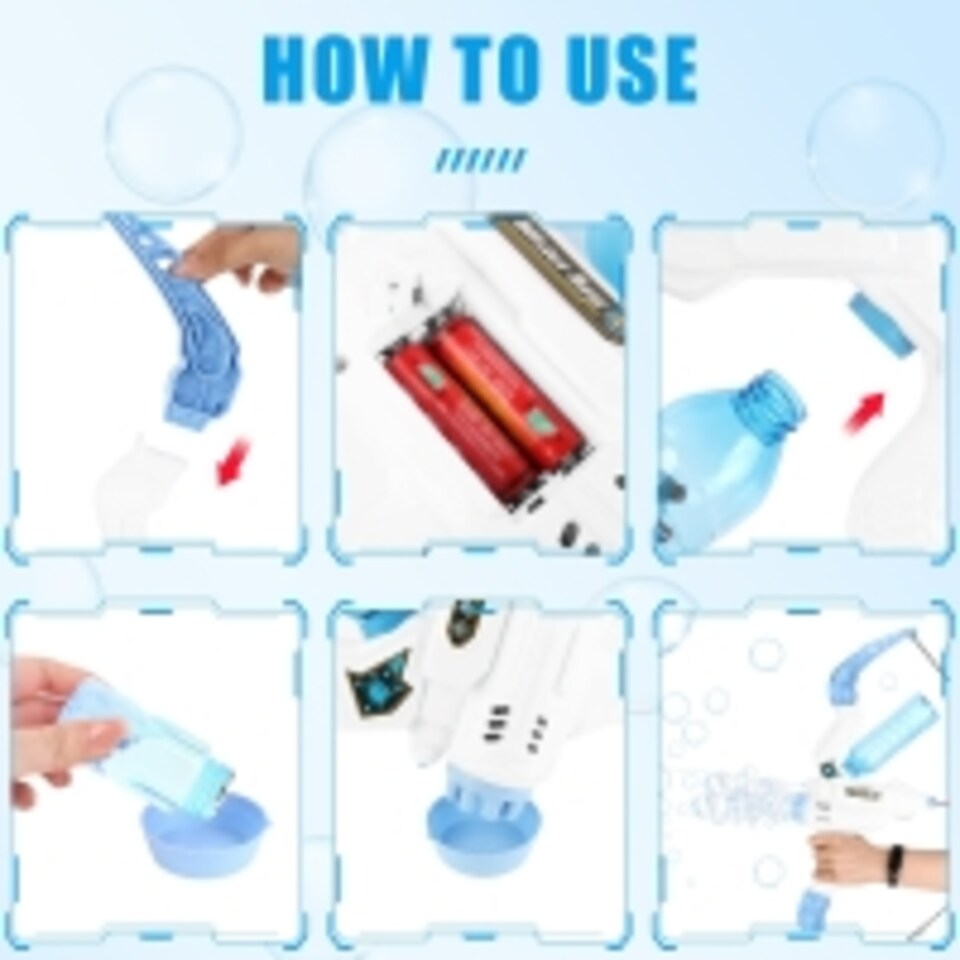 image 1 of 3-in-1 Blue Bow and Arrow Bubble Gun – Water Blaster Archery Toy with Lights – Leak-Proof Outdoor Summer Gift for Kids Ages 3+