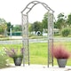 image 6 of Gr8 Garden Arch Wooden Pergola Feature Trellis Rose Climbing Plant Grey Wood Archway
