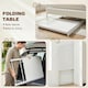 image 3 of HOMCOM Folding Desk with 2-Tier Shelf for Home Office | White