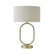 image 4 of ValueLights Antonia Cream Boucle Drum Shade Brushed Gold Oval Table Lamp with LED Bulb | Gold