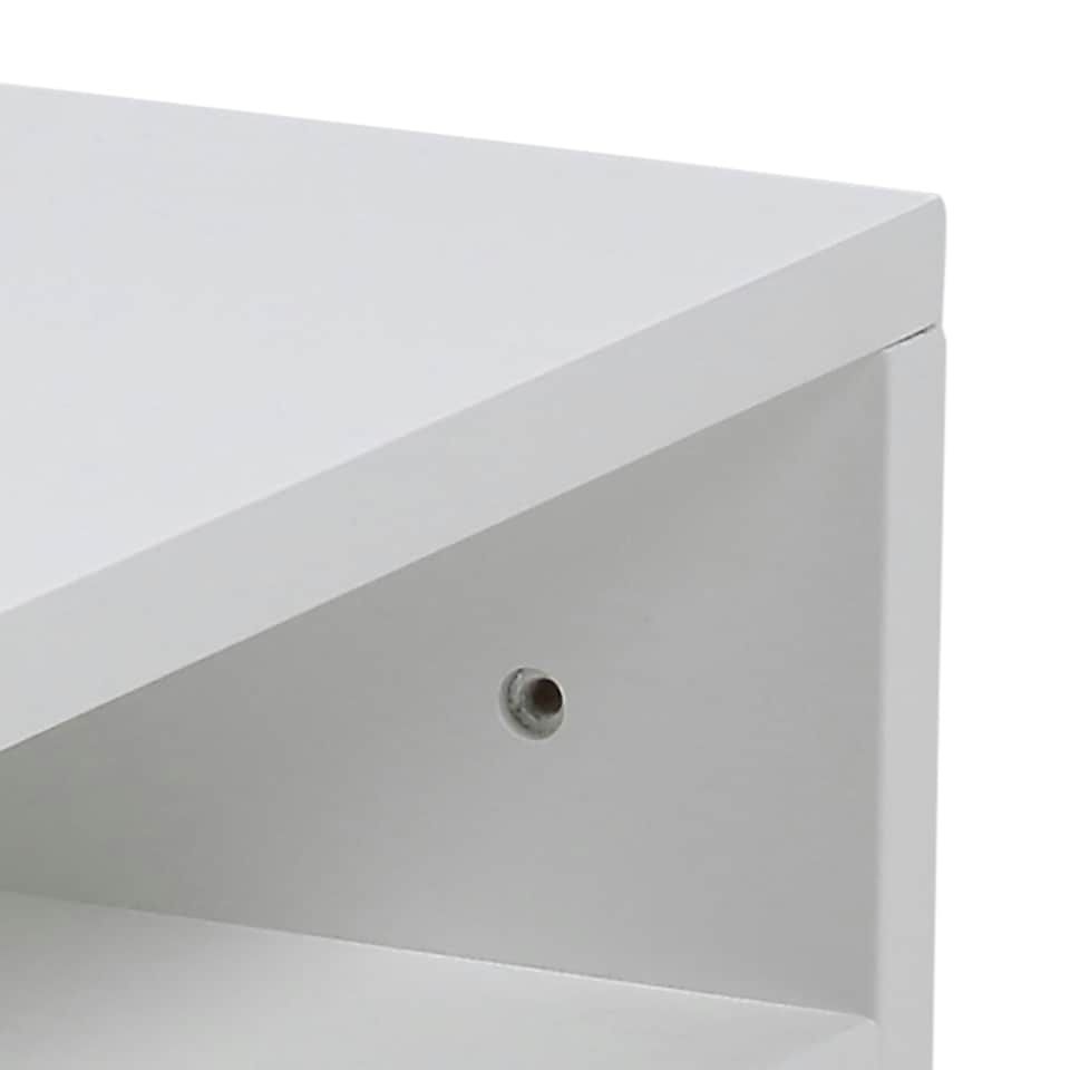 image 1 of Ashlan Bedside Table with 1 Drawer in White