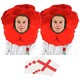 image 1 of Pack of 12 English Rose Hat & Temporary Tattoo Red | One Size