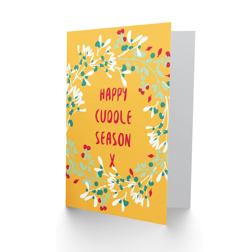image 1 of Happy Cuddle Season Wreath Christmas Card