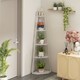 image 2 of HOMCOM 5-Tier Corner Shelf, Shelving Unit with Adjustable Feet, White White