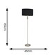 image 2 of ValueLights Maggie Brushed Chrome Candlestick Floor Lamp with Black Shade with LED Bulb