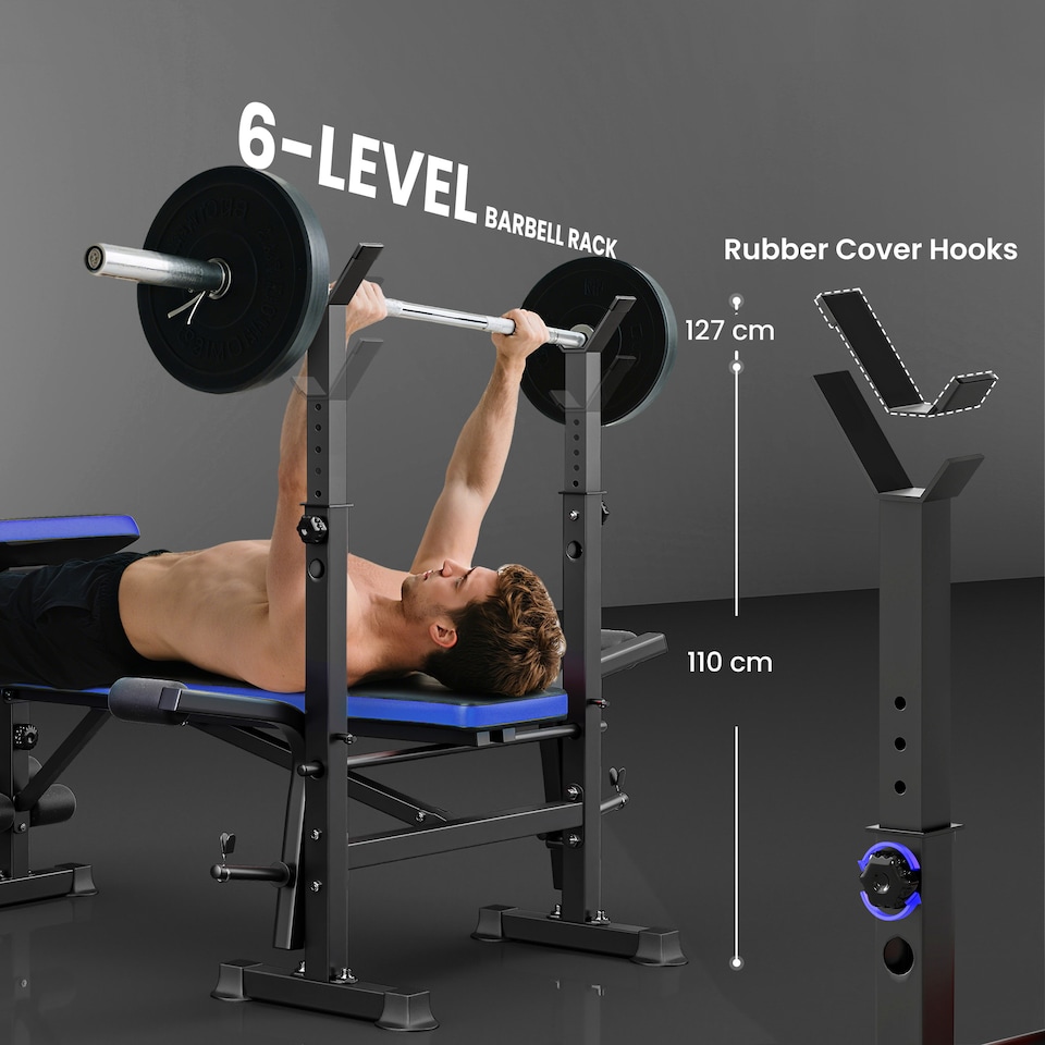image 1 of HOMCOM Multi-Function Adjustable Weight Training Bench Gym Fitness Lifting