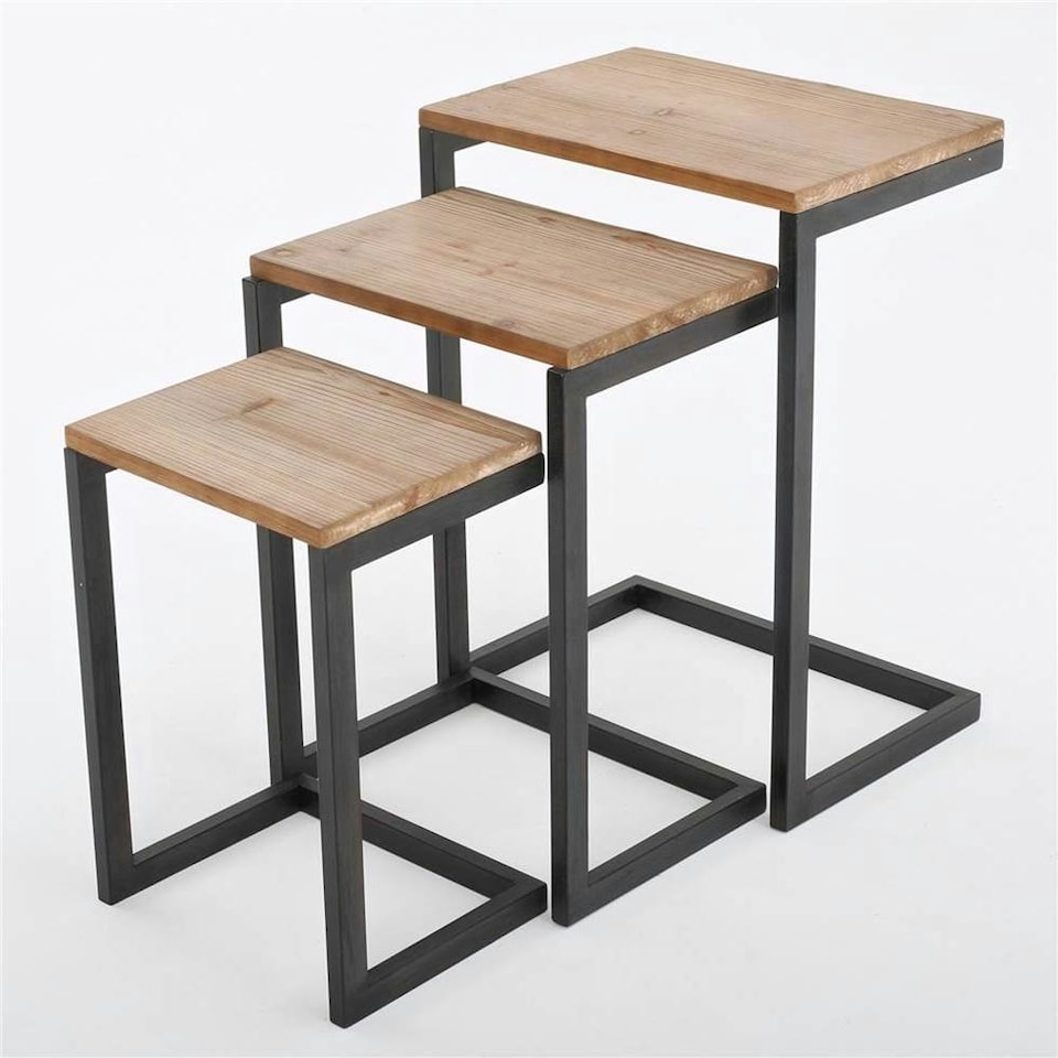 image 1 of Nest of 3 Sofa Table - Assembled Blue
