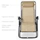 image 7 of Outsunny Folding Zero Gravity Chairs, 3 Pieces Adjustable Sun Lounger and Table Set with Cup Holder and Headrest, Patio Bistro Set with Reclining Garden Chairs for Outdoor, Beige