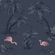 image 1 of Holden Décor Lake Flamingo Wallpaper - Dark Blue/Pink - 32.8ft x 20.5in