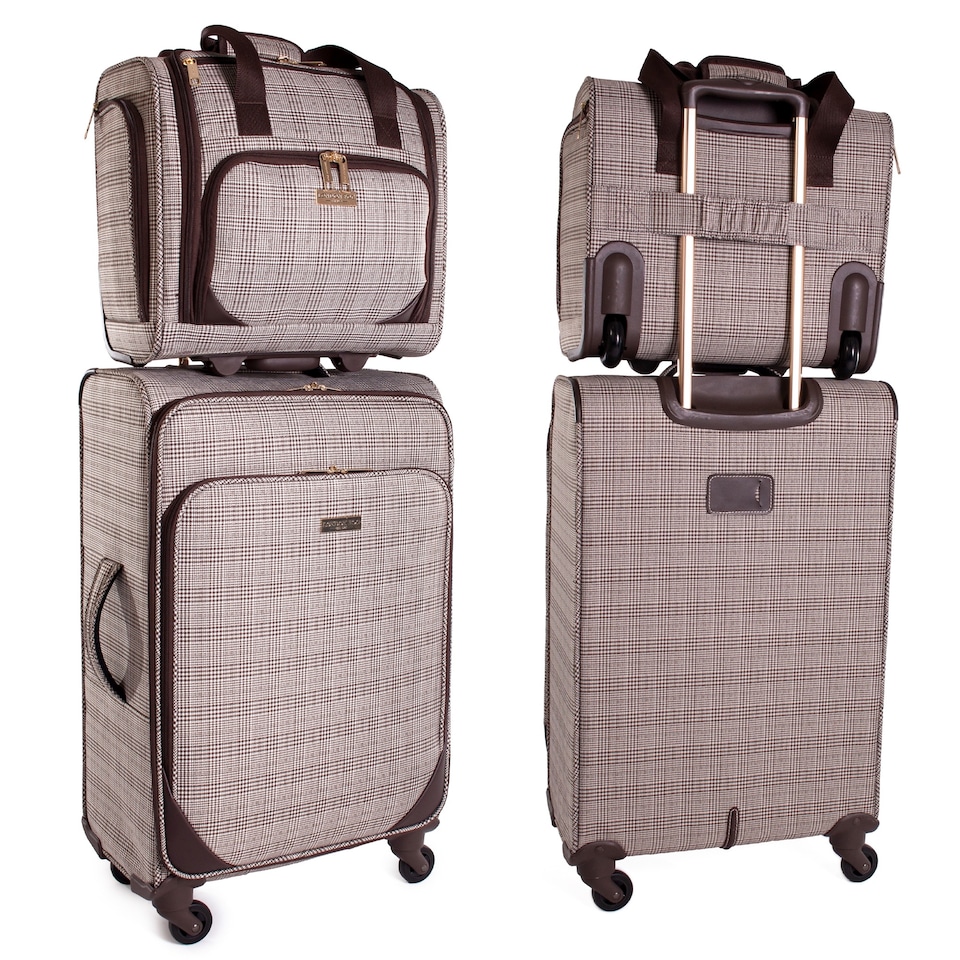 image 1 of London Fog Camberley 15in Underseat Carry-On Flight Bag, 2 Wheel Cabin Suitcase, Brown