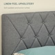 image 9 of HOMCOM Double Bed Frame with 5-Level Adjustable Linen Headboard