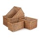 image 1 of Wicker Double Steamed Open Storage Baskets Set of 4 | Brown | Brown | Not provided
